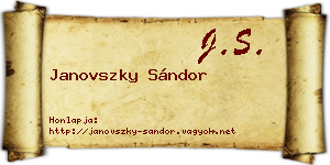 Janovszky Sándor névjegykártya