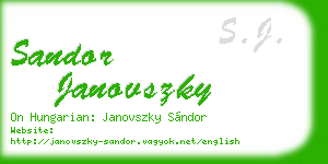 sandor janovszky business card